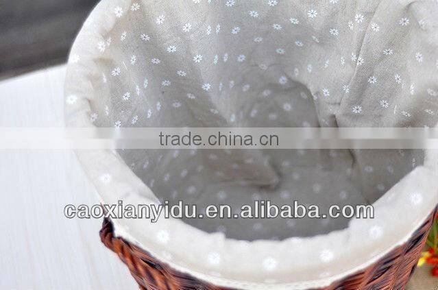 Household Furniture Zakka Storge Basket Wicker Waste Bin Country Style