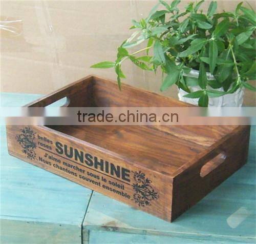 Zakka Nostalgic Wooden Pallet Vintage Wooden Tray Completely Solid Wood Storage Box wood Craft Home Decoration A pair