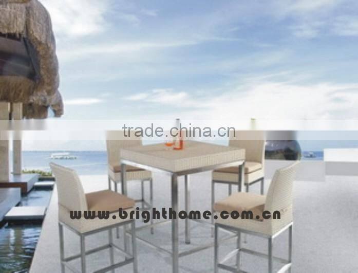 High Reclining Bar Chair with Footrest and Cushion