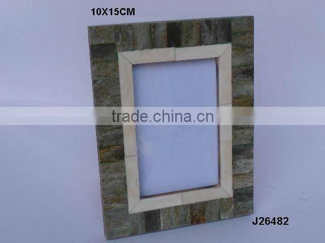 Thin antique blue colour Bone Mosaic Photo frame Available in all photo Sizes