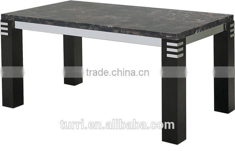 newest design black stone marble top oak wood base TV stand