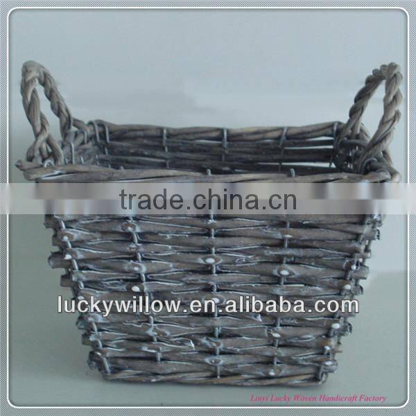 wholesale garden decorative small wicker antique flowerpot