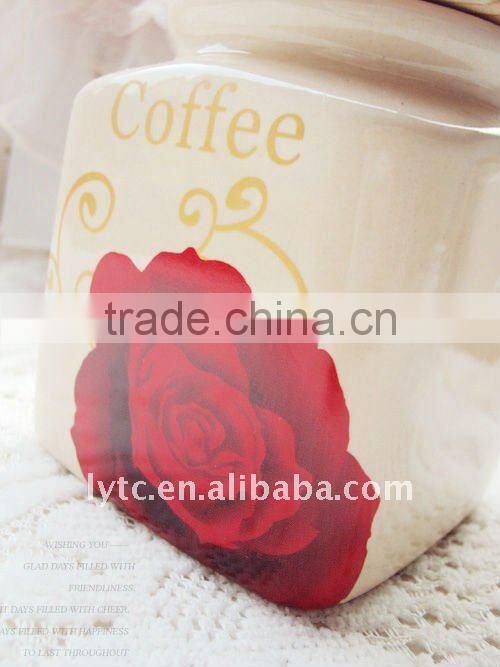 Factory direct wholesale 3pcs decorative ceramic canister set