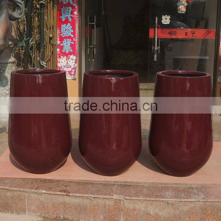 Modern red frp planter flowerpot