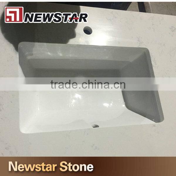 Eco stone countertops volakas quartz countertop white with sink cutout