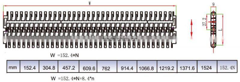 900Y-005 series plastic mesh conveyor belt/plastic Flush grid conveyor modular belts