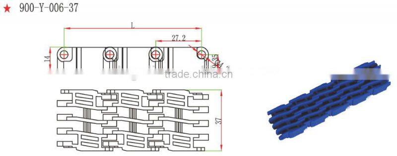 900Y-006 series 28 37 46 width modular plastic conveyor belt/Flush Grid Modular belt