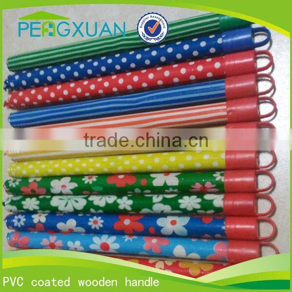 House cleaning PVC coated wooden palstic cap mop rod hot sale