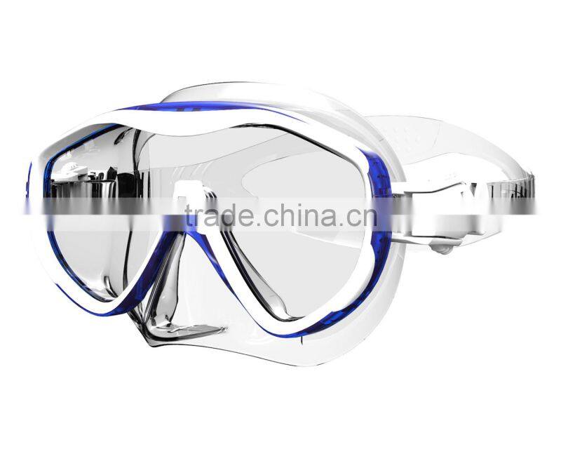 Low volume diving glasses, tempered glass dive mask(MK-102)