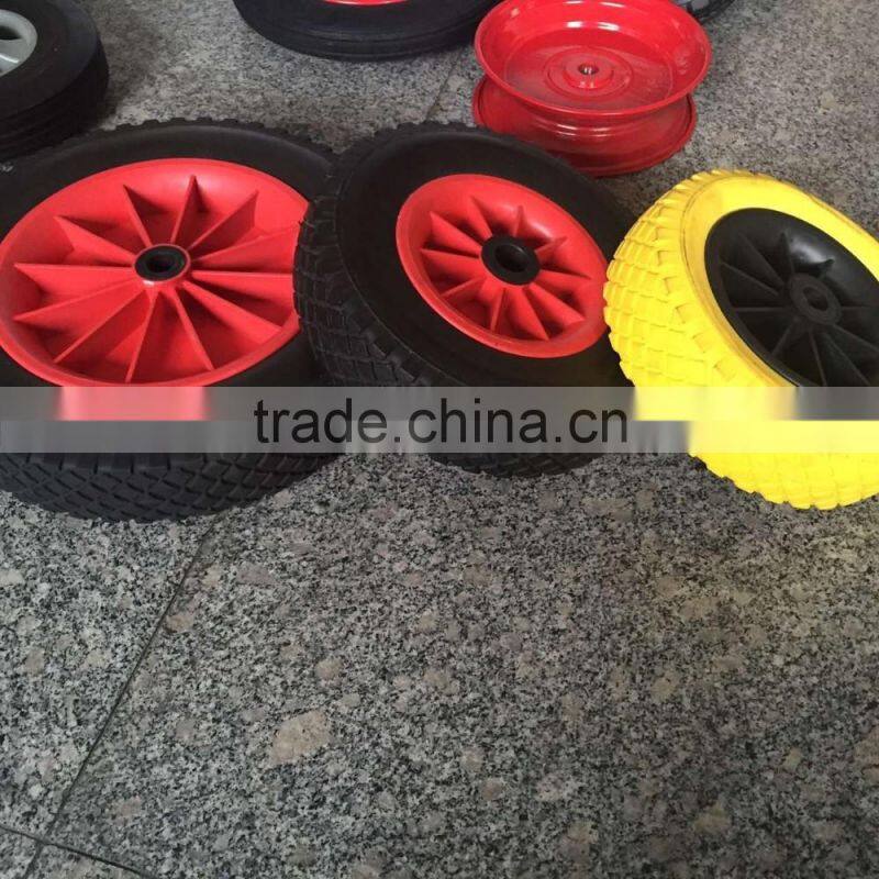 flat free foam wheels,flat free trolley wheels 10'', 14'',16''
