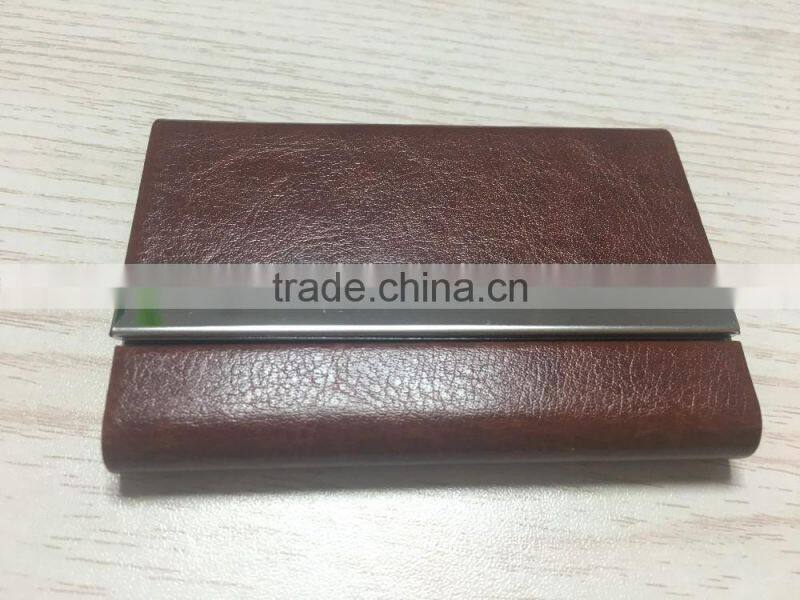 PU leather&Metal name cards holder credit cards holder stainless steel material card holder