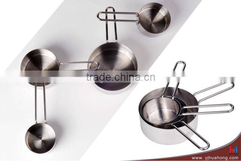 Wire handle 4pcs stainless steel measuring cups(HMT-05)