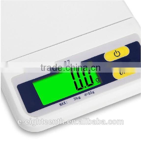 2016 new arrival hot sale Electronic 3000g Digital Scale 3Kg x 0.5g Balance Weight Scale Food Kitchen