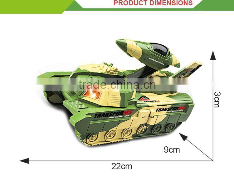 Electric deformation racing car electric military mini plastic tank toy