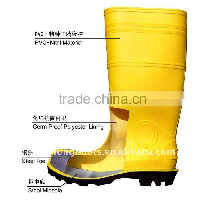 steel toe wellington rain gum boot