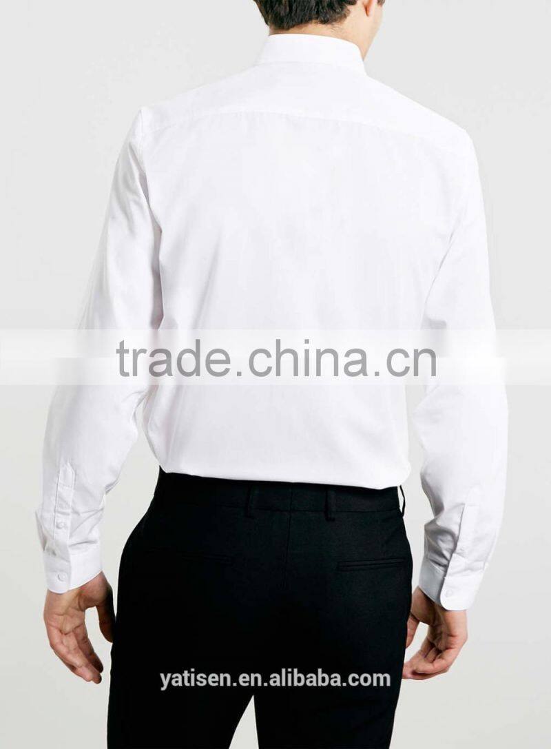 wholesale china high quality plain long sleeves white shirts for men