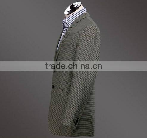 High quality houndstooth business suits/ italy style suits for men/ functional buttons on sleeve.