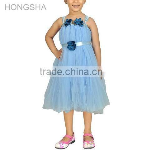 Baby Girl Frock Designs Tutu Flower Net Prom Dresses HSD2405