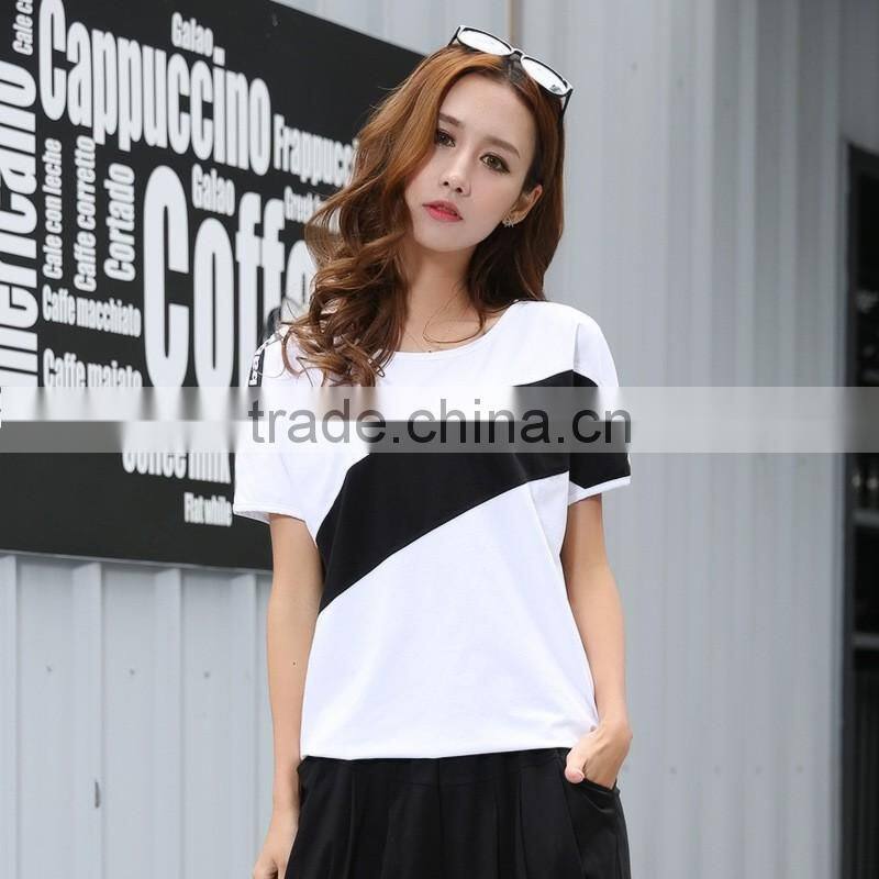 2016 hot sale summer casual women t shirt custom fashion printing t shirt for women