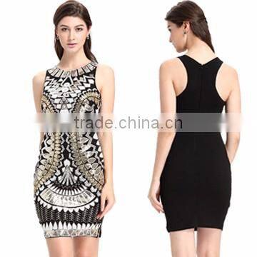 Woman Skater Stitching Sample Design Short Sleeve Dress