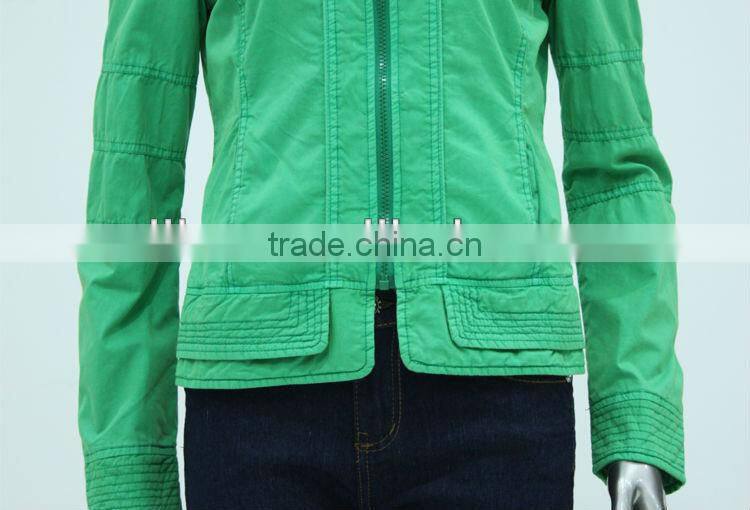alike green jacket short garment dye