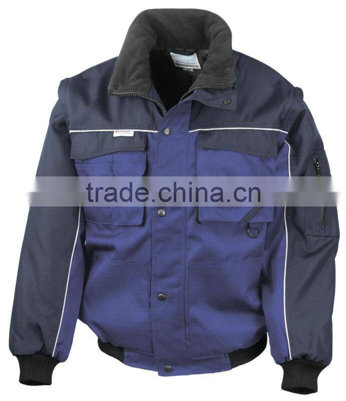 Canvas fabric Multifunctional work jacket Durable windproof and showerproof with a fleece lined jacket