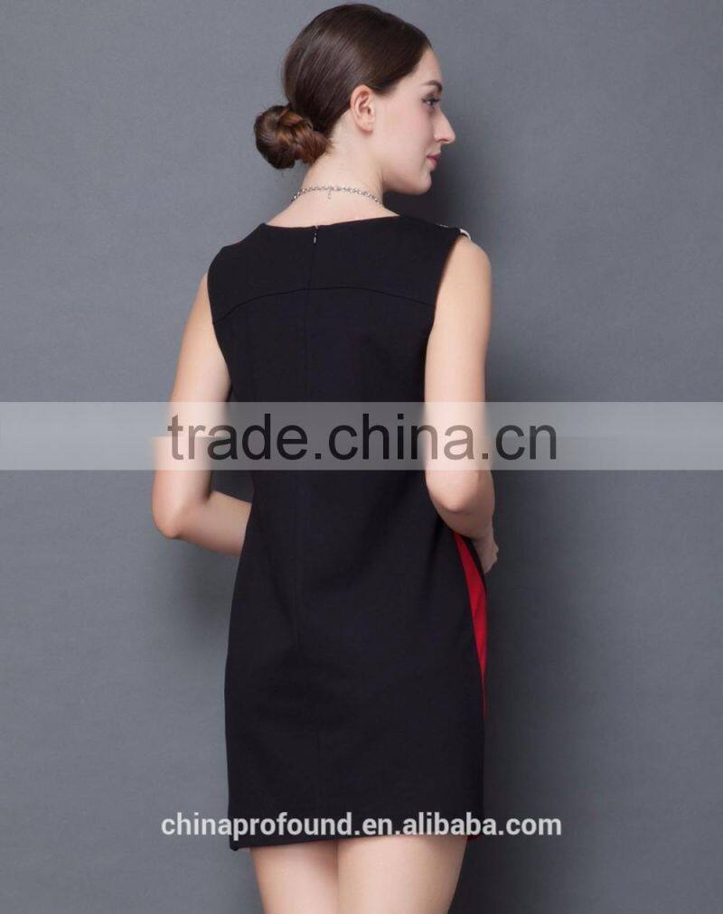 Fashion Design Lady Women's New Dresses Latest Fashion Dresses Contrast Color Style