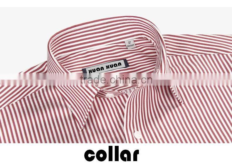 SZXX Tops Wholesale Red Stripe Mens Long Sleeve Casual Shirts