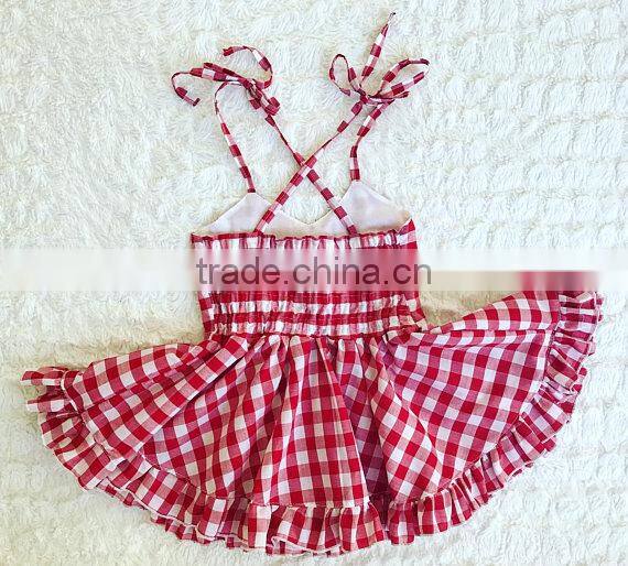 2017 wholesale lovely plaid kids clothes new fashion party frocks designs children girl dress