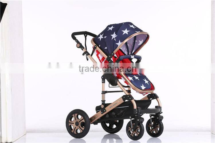 Most popular good baby child products 2-in-1 aluminum 5 point safety buckle fashion stroller