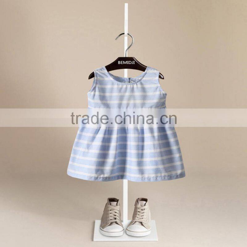Boutique Kids Clothing Wholesale Baby Girls Party Dresses Girl Cotton Stripe Sleeveless Princess Dress