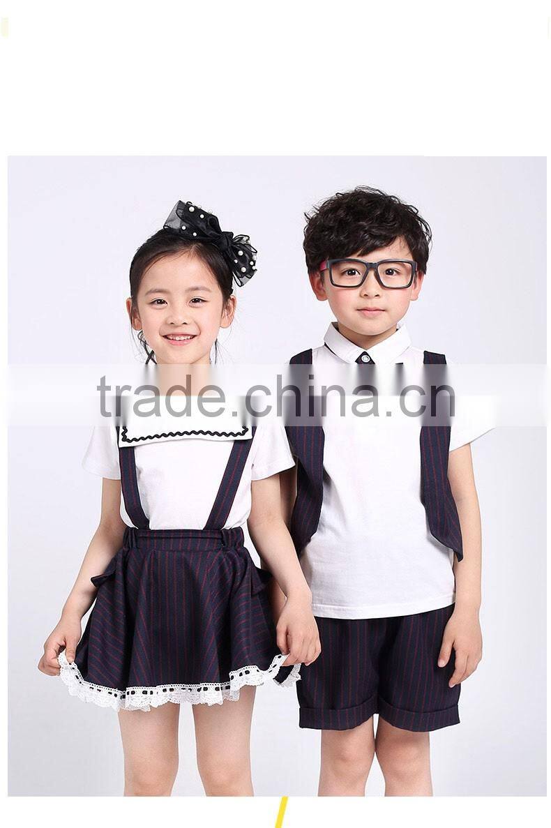 2017 Fashion design kids school uniforms colours models