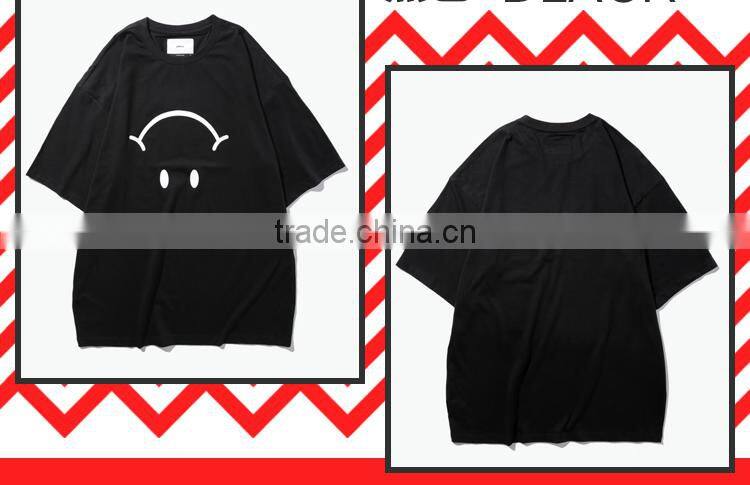 2017 t shirt men smile printing oversized 95 cotton 5 spandex t shirts