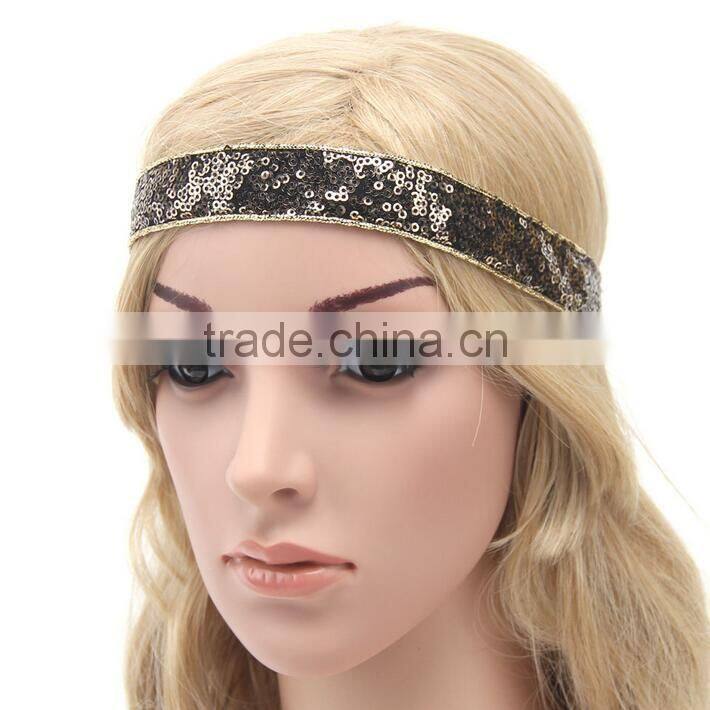 F20072N Hot sale Sequin Grosgrain hair Ribbon hight quality sequin ribbon hair accessories