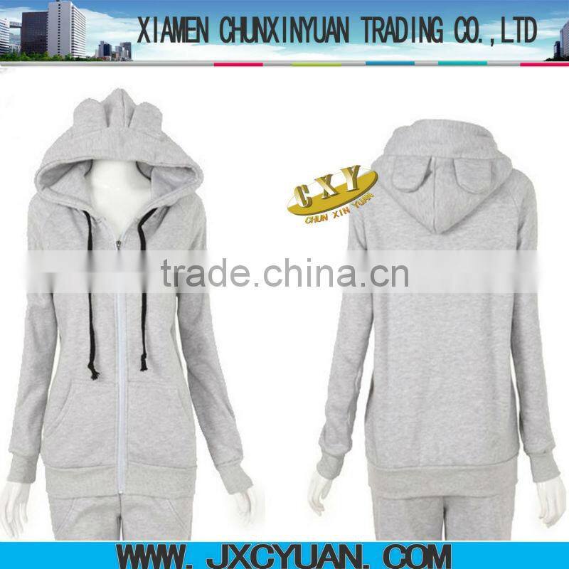koreran blank ear hoodies for women and girls GRAY