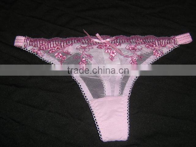 embroidery sexy g-string for young lady(OEM)/sexy sex girls photos thong g string