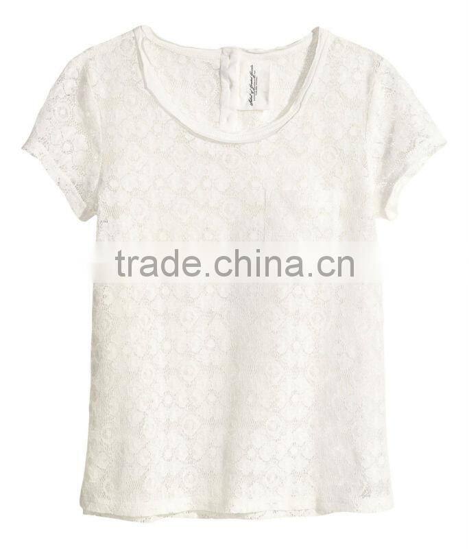 Ladies Short Sleeve Lace Top