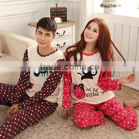 2015 high quality knitted couple pajama
