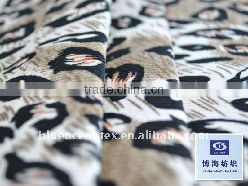 11 Wale Printed Corduroy Fabric Leopard Print Fabric Corduroy Factory In Huzhou City,Zhejiang