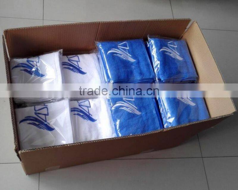 Lowest price small MOQ 100%cotton custom logo embroidered/printed gym sports fitness towel