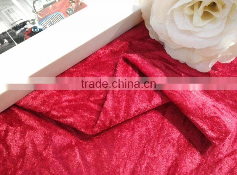 poly plain crushed velour fabric
