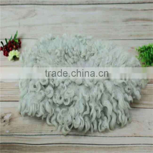 Felted wool layer backdrop newborn basket stuffer curly wool yarn background newborn photography props felted fur blanket