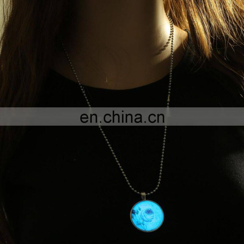 Rose Pattern Retro Specialized Glow in the Dark Magical Necklace