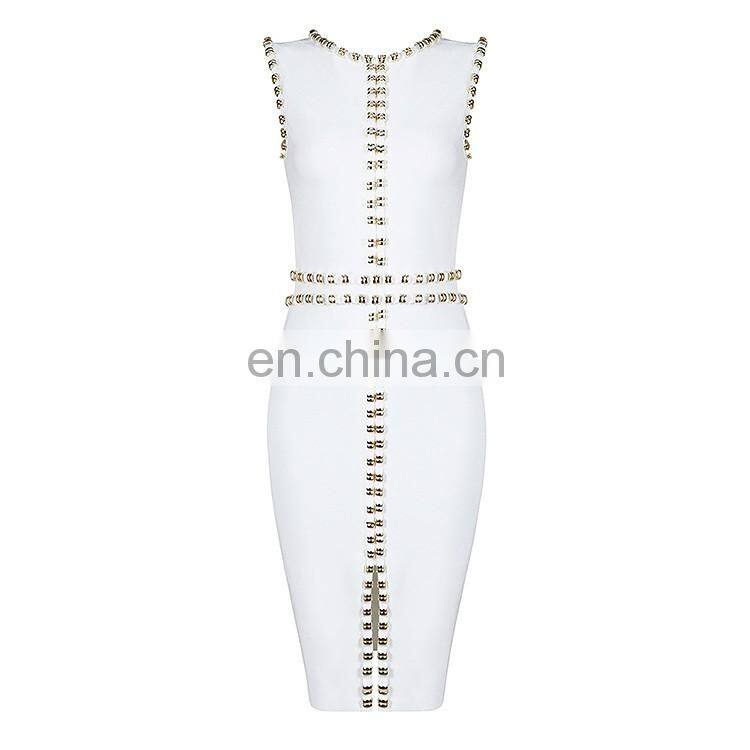 2017 fashion Black sleeveless O neck vent heavy beading beauty party dresses