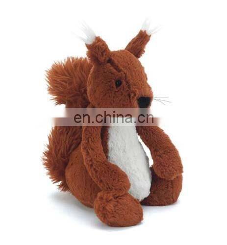 Classic design 12inch tall sitting postion brown Squirrel plush toys