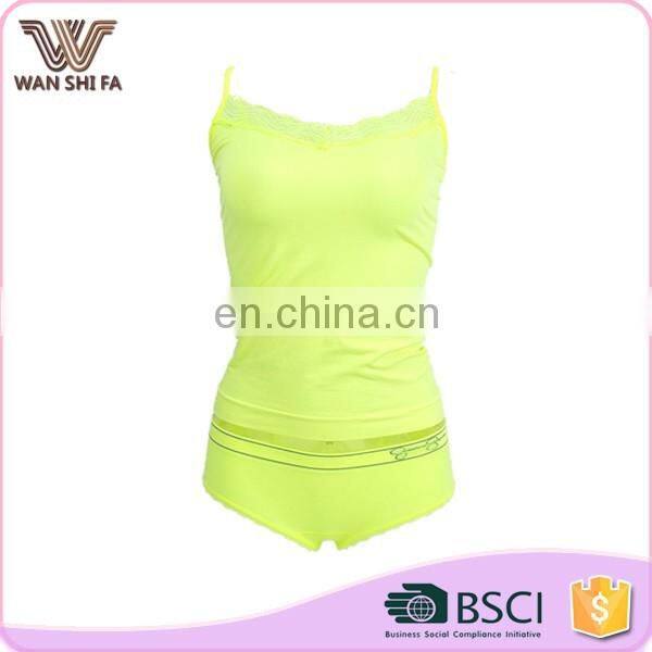 Tight belly in fluorescent yellow comfortable nylon stylish women camisole