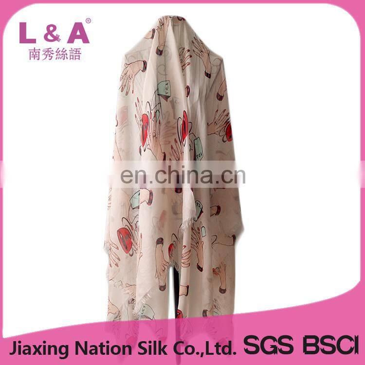 Women digital printing modal beach scarf sarong in summer
