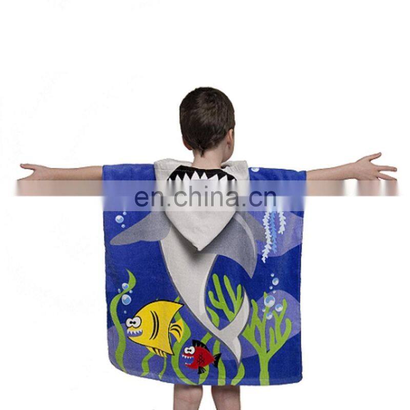 100% cotton Childrens Hooded Sport Poncho Towel