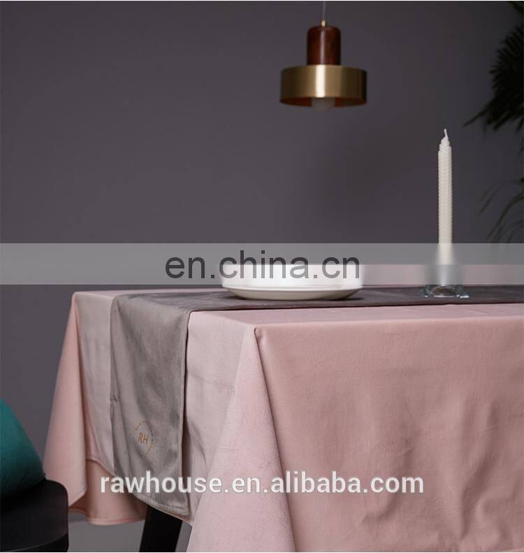 RAWHOUSE brozing words velvet table cover polyester table cloth