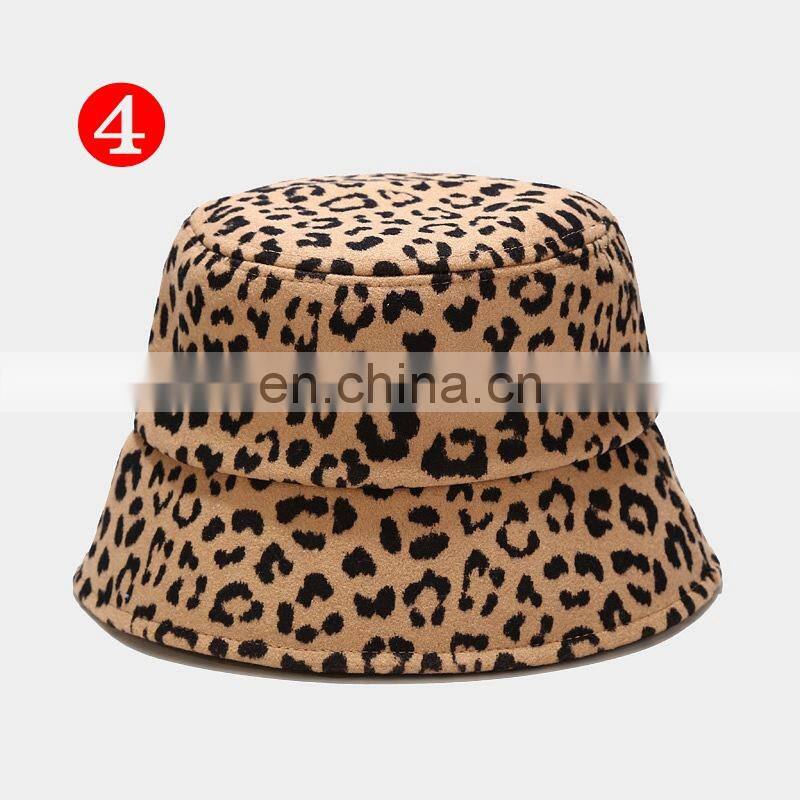Autumn Winter Unisex Bucket Hats Wool caps Cow leopard zebra design Sunscreen Men Women Sunbonnet Fedoras Fisherman hats
